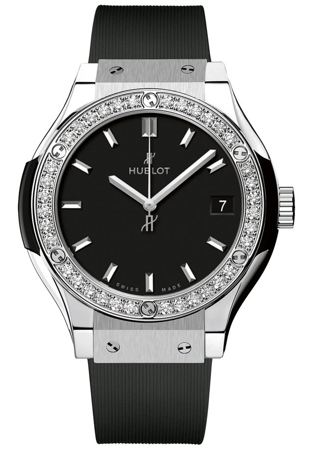 Купить копии элитных часов  Hublot Classic Fusion Titanium Diamonds 33 581.NX.1171.RX.1104: в наличии!