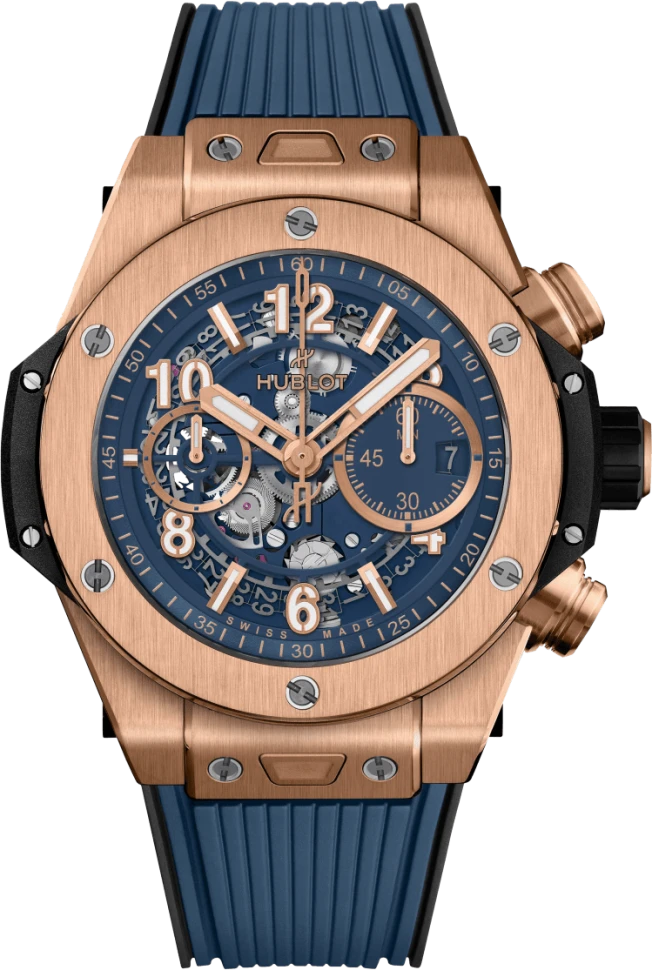 Купить копии элитных часов  Hublot Big Bang Unico King Gold Blue 421.OX.5180.RX: в наличии!