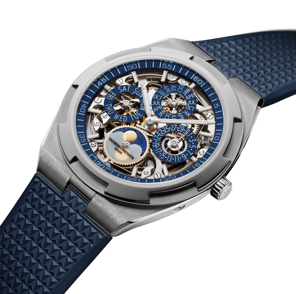 Купить копии элитных часов  Vacheron Constantin Overseas Perpetual Calendar Ultra-thin Skeleton 4300V/120G-B946: в наличии!