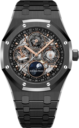 Купить копии элитных часов  Audemars Piguet Royal Oak Perpetual Calendar Openworked 26585CE.OO.1225CE.01: в наличии!