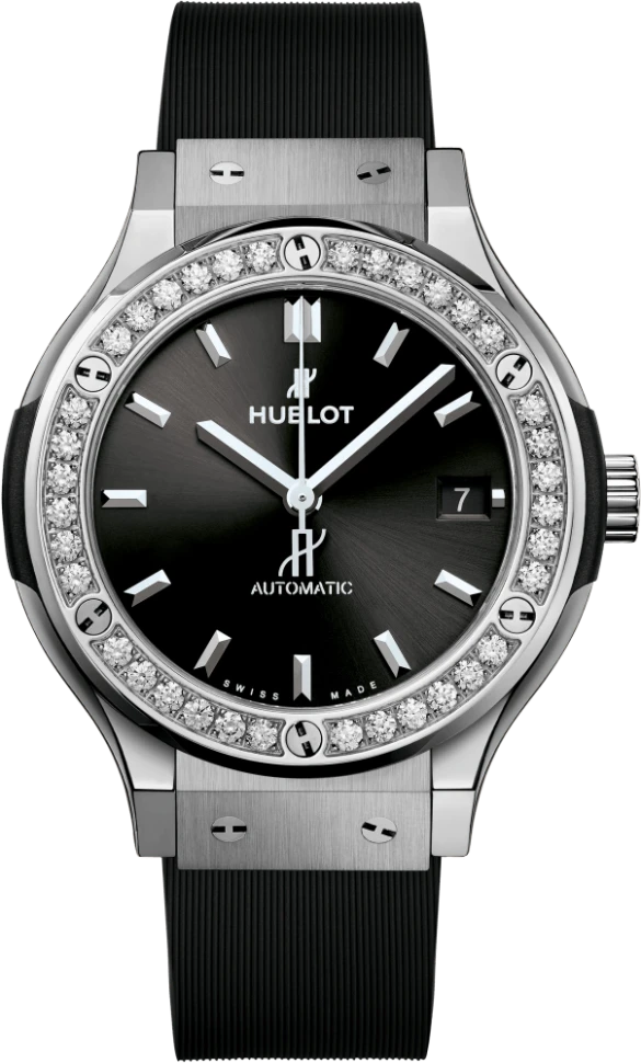 Купить копии элитных часов  Hublot Classic Fusion Titanium Diamonds 565.NX.1470.RX.1204: в наличии!