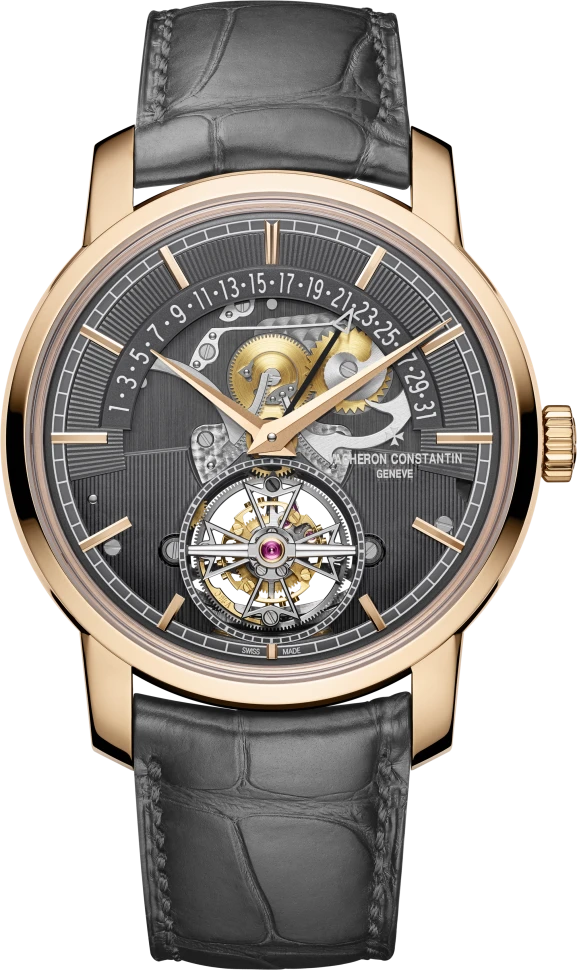 Купить копии элитных часов  Vacheron Constantin Traditionnelle Tourbillon Retrograde Date Openface 6010T/000R-B638: в наличии!