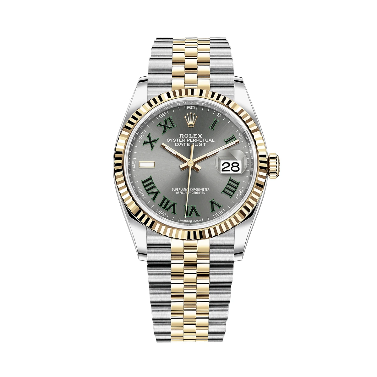 Купить копии элитных часов  Rolex Datejust 36mm Wimbledon Steel Yellow Gold 126233: в наличии!