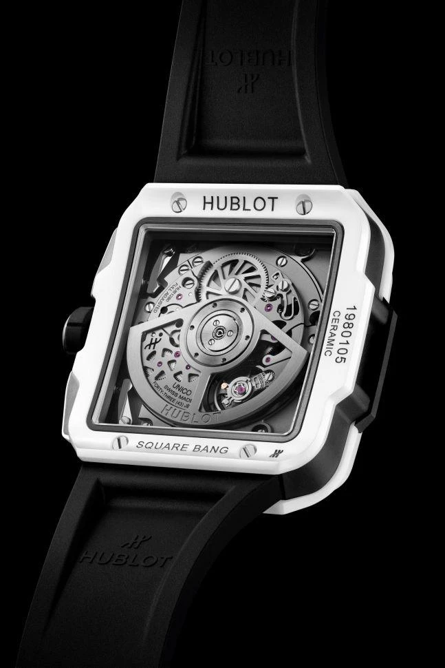 Купить копии элитных часов  Hublot Shaped Square Bang Unico White Ceramic 821.HX.0170.RX: в наличии!
