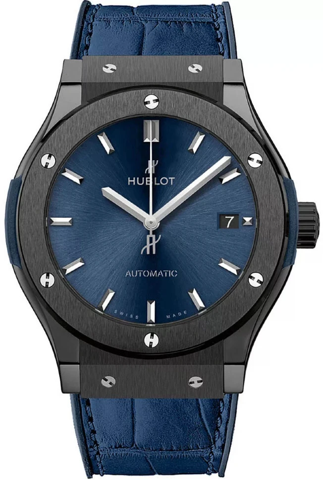 Купить копии элитных часов  Hublot Classic Fusion Ceramic Blue 45mm 511.CM.7170.LR: в наличии!