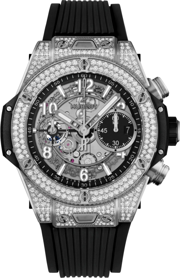 Купить копии элитных часов  Hublot Big Bang Unico Titanium Pave 441.NX.1171.RX.1704: в наличии!