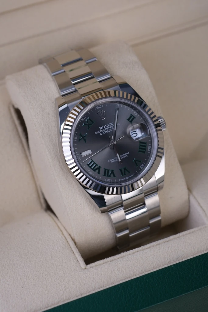 Купить копии элитных часов  Rolex Datejust 41mm Wimbledon Oyster Bracelet 126334: в наличии!