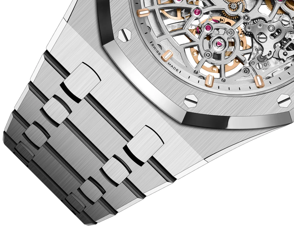 Купить копии элитных часов  Audemars Piguet Royal Oak Jumbo Extra-piatto Scheletrato 16204ST.OO.1240ST.01: в наличии!