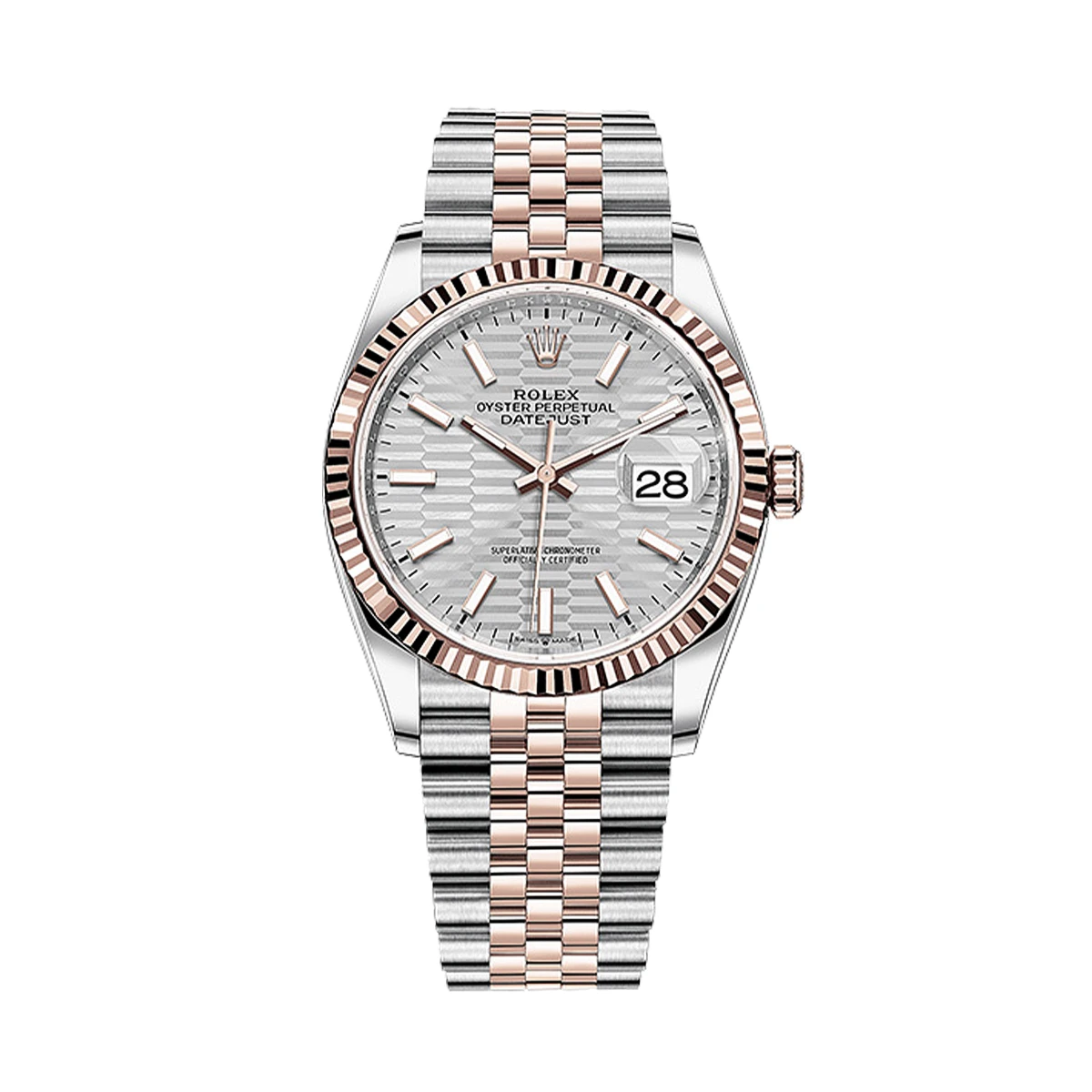 Купить копии элитных часов  Rolex Datejust 36mm Steel and Everose Gold Flutted Dial 126231-0033: в наличии!