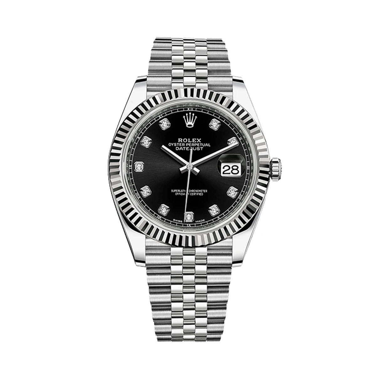 Купить копии элитных часов  Rolex Datejust 41mm Diamonds Oystersteel 126334: в наличии!