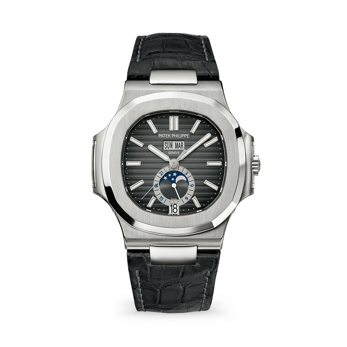 Купить копии элитных часов  Patek Philippe Patek Philippe Nautilus Annual Calendar 5726A-001: в наличии!