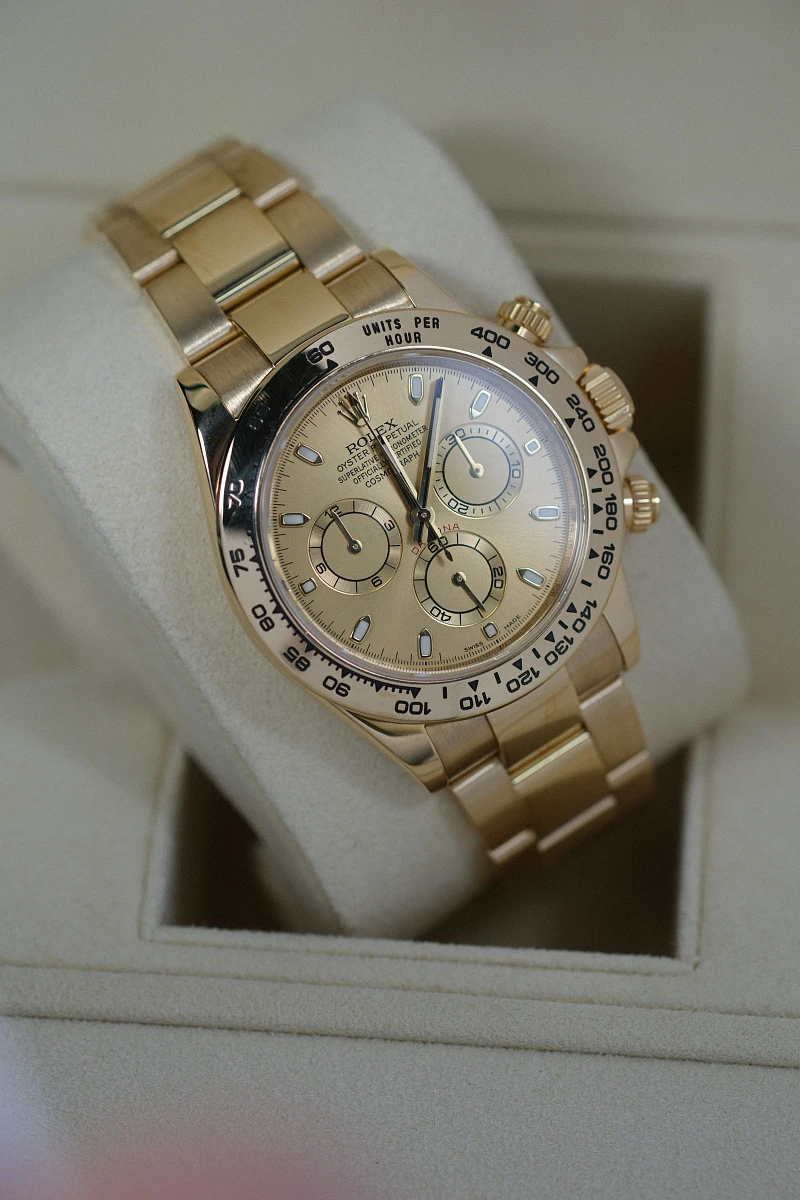Купить копии элитных часов  Rolex Cosmograph Daytona 40mm Yellow Gold 116508: в наличии!