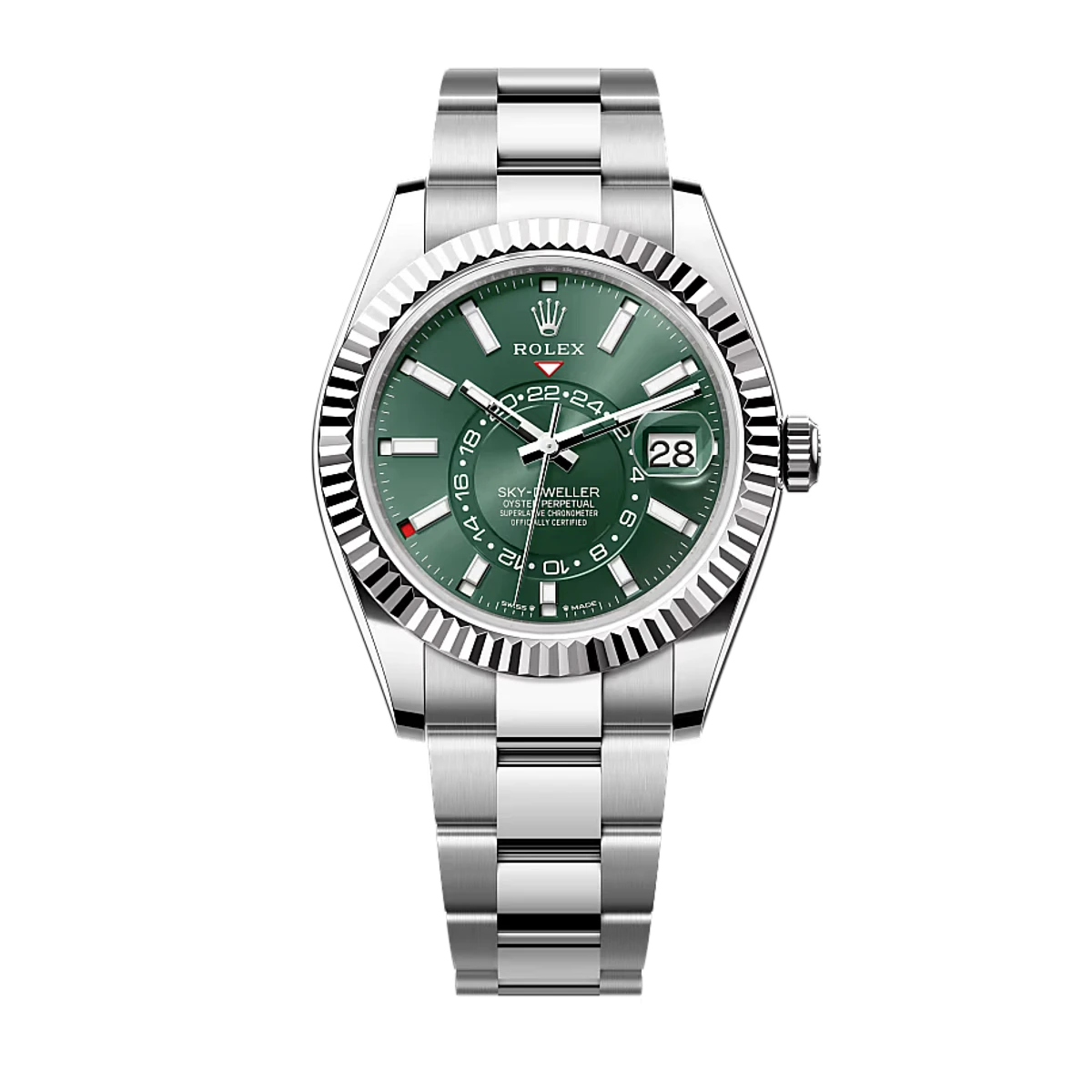 Купить копии элитных часов  Rolex Sky-Dweller Oyster 42 Oystersteel and white gold 336934: в наличии!