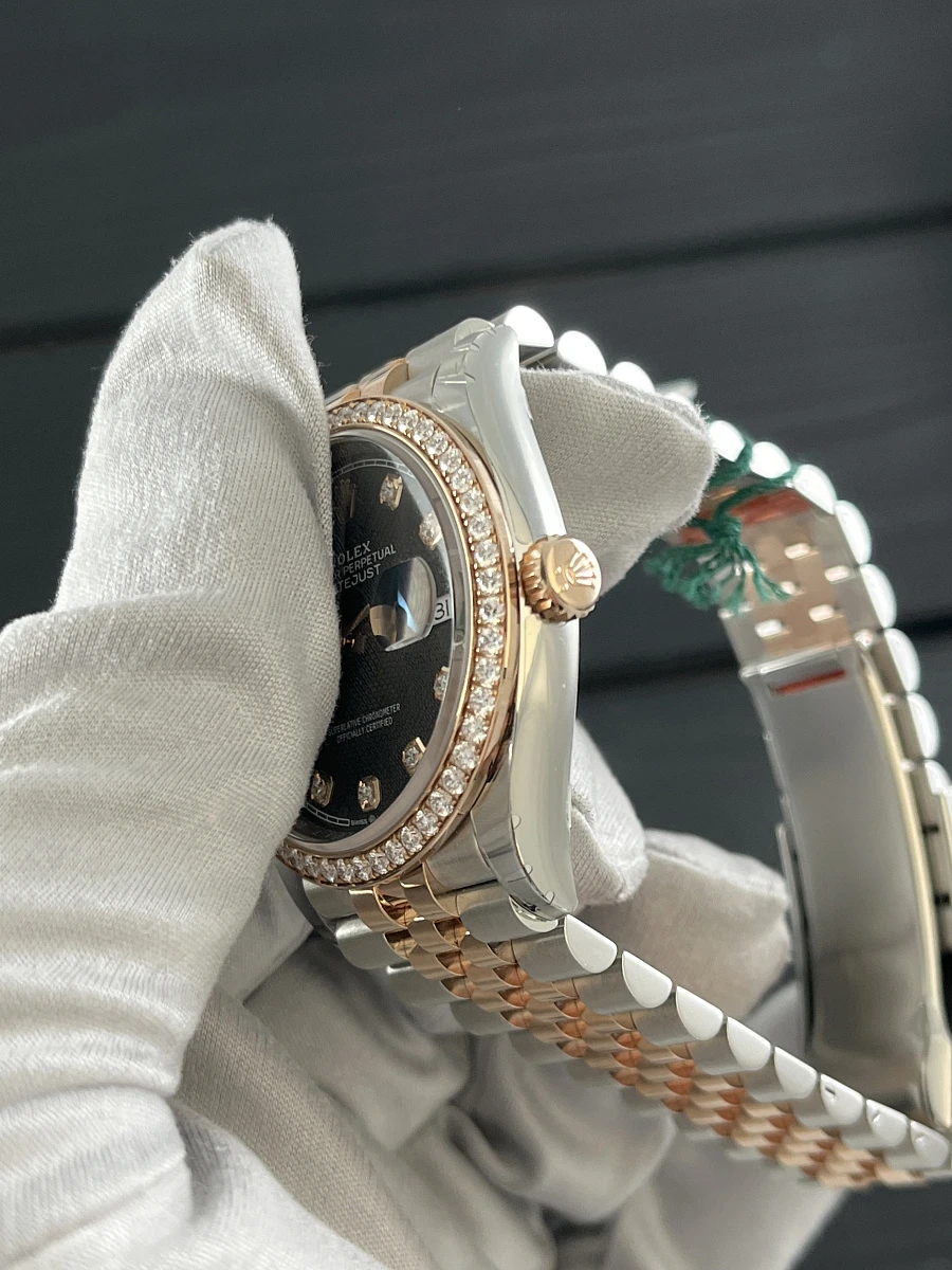 Купить копии элитных часов  Rolex - Oyster Perpetual Datejust 36 mm Everose Rolesor Diamonds 126281RBR: в наличии!