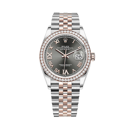 Datejust 36mm Steel & Rose Gold Diamond Bezel