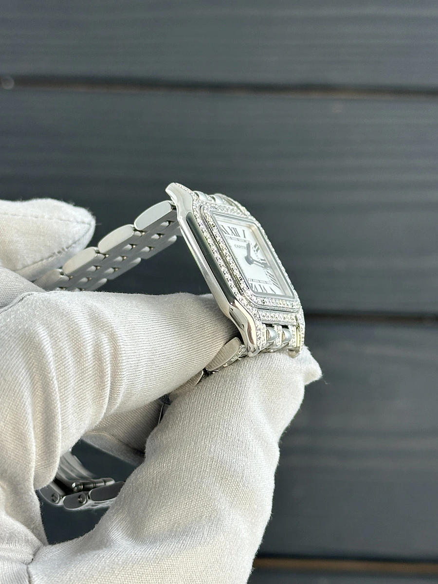 Купить копии элитных часов  Cartier Medium Panthere de Cartier Custom Diamonds Full Pave WSPN0007 FIX: в наличии!