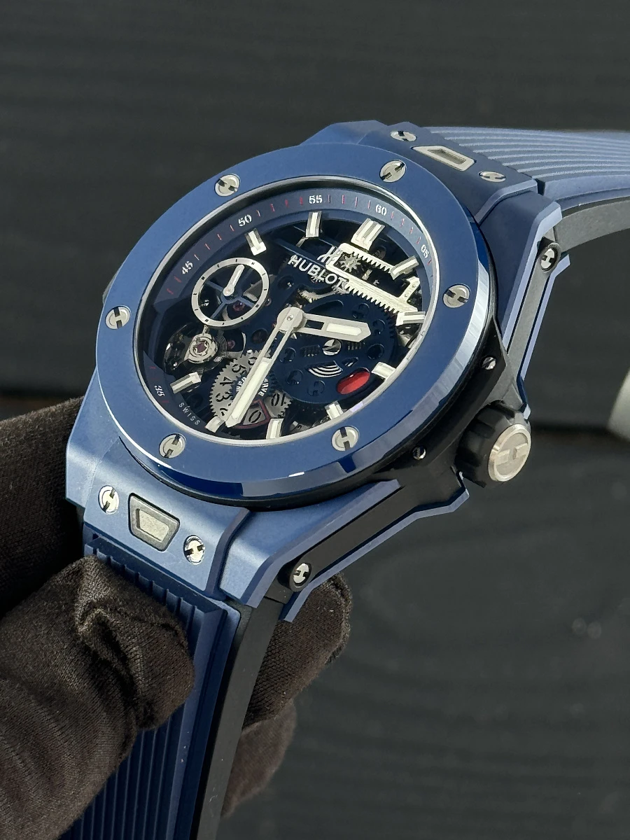 Купить копии элитных часов  Hublot BIG BANG MECA-10 CERAMIC BLUE 414.EX.5123.RX: в наличии!