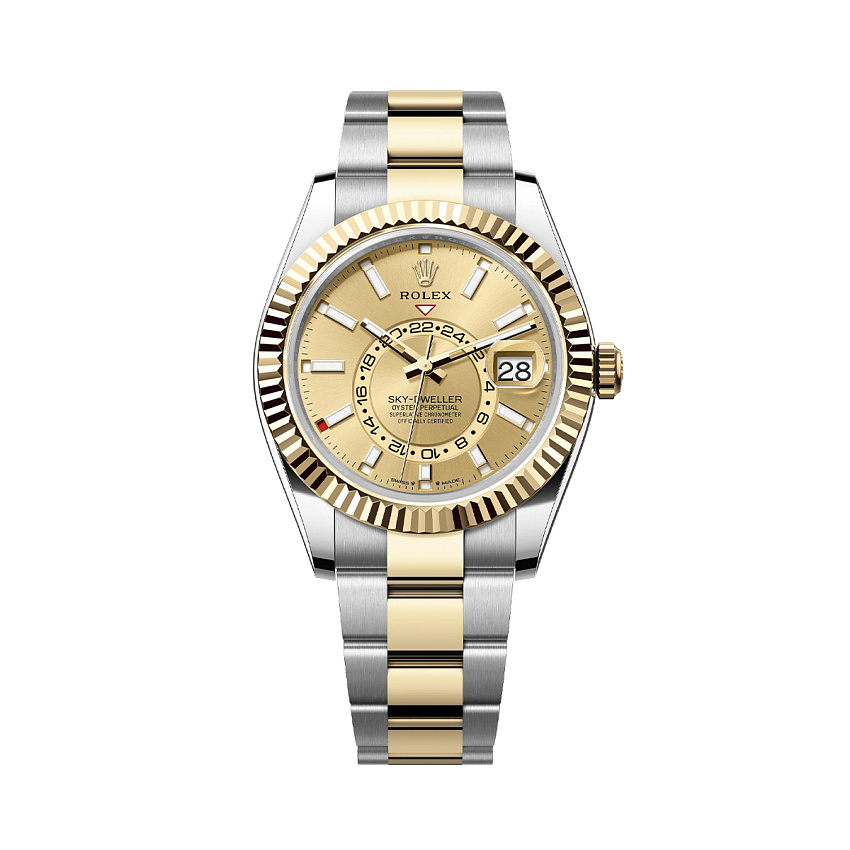 Sky-Dweller Steel & Yellow Gold Champagne Dial