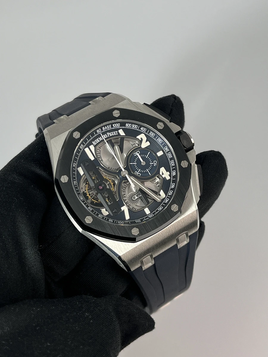 Купить копии элитных часов  Audemars Piguet Royal Oak Offshore 10 Days Tourbillon Chronograph Platinum 26388PO.OO.D027CA.01: в наличии!