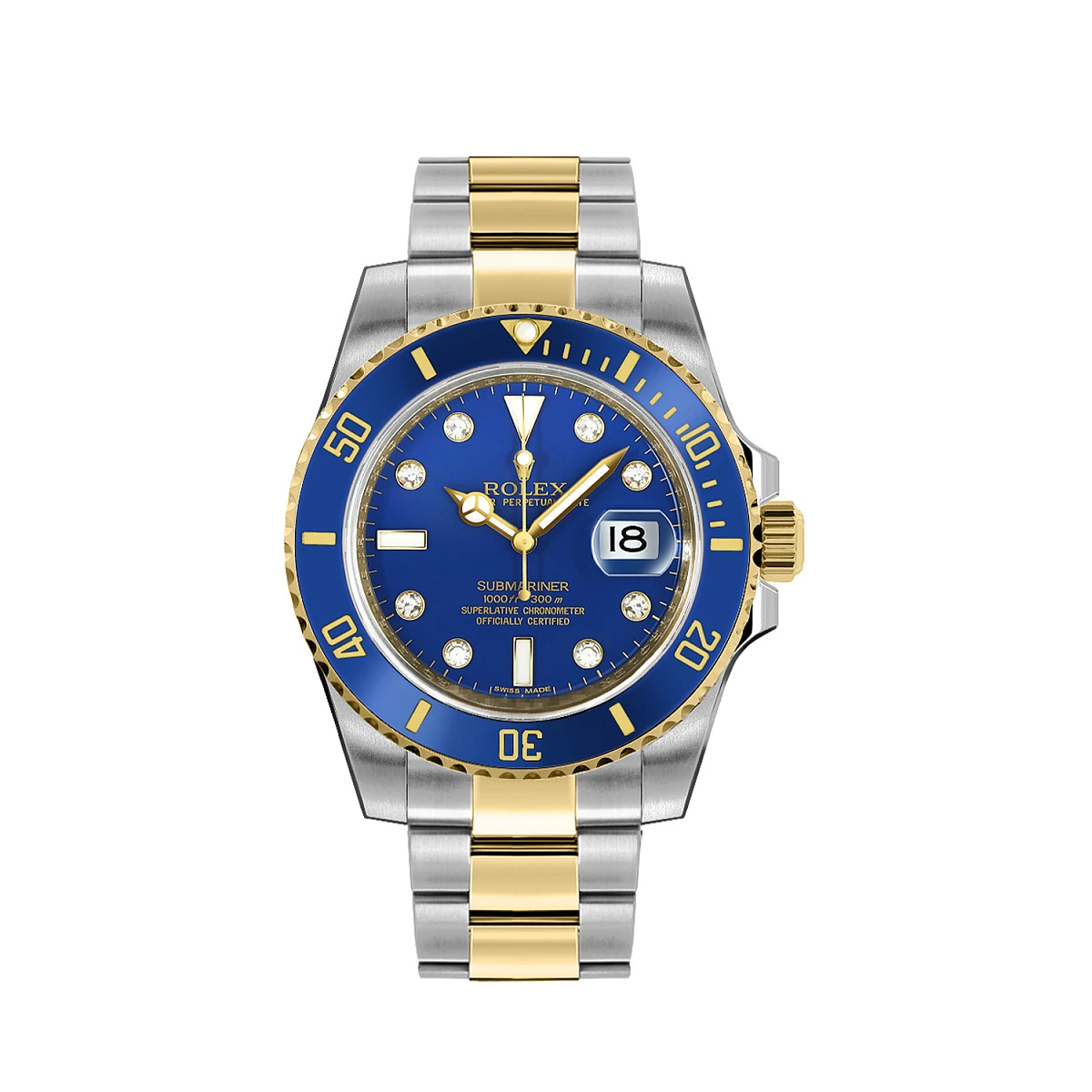Купить копии элитных часов  Rolex Submariner Blue Diamonds Dial 116613LB: в наличии!
