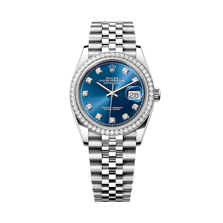 OYSTER PERPETUAL DATEJUST 36 Diamonds Bezel Blue Dial