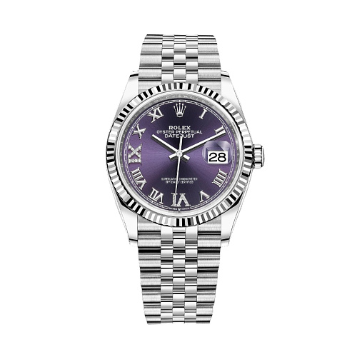 Datejust 36mm Steel & White Gold Purple Dial