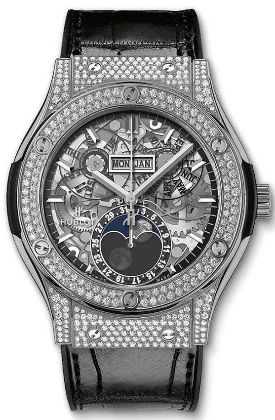 Classic Fusion Aerofusion Moonphase Titanium Pave 45 mm