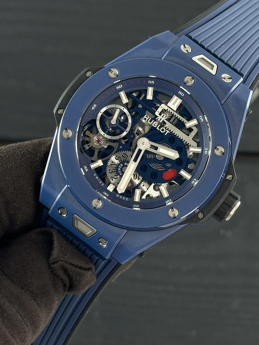 Купить копии элитных часов  Hublot BIG BANG MECA-10 CERAMIC BLUE 414.EX.5123.RX: в наличии!