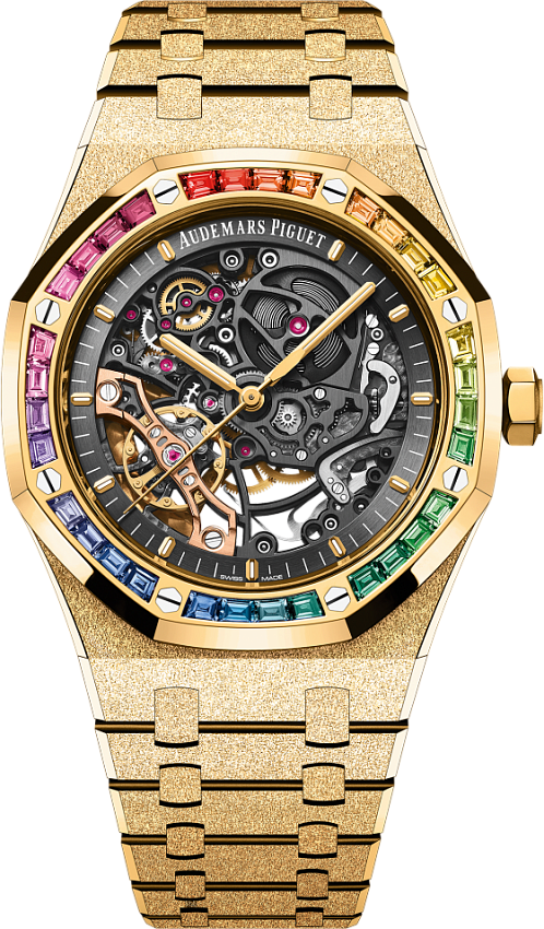 Royal Oak Frosted Gold Double Balance Wheel Openworked