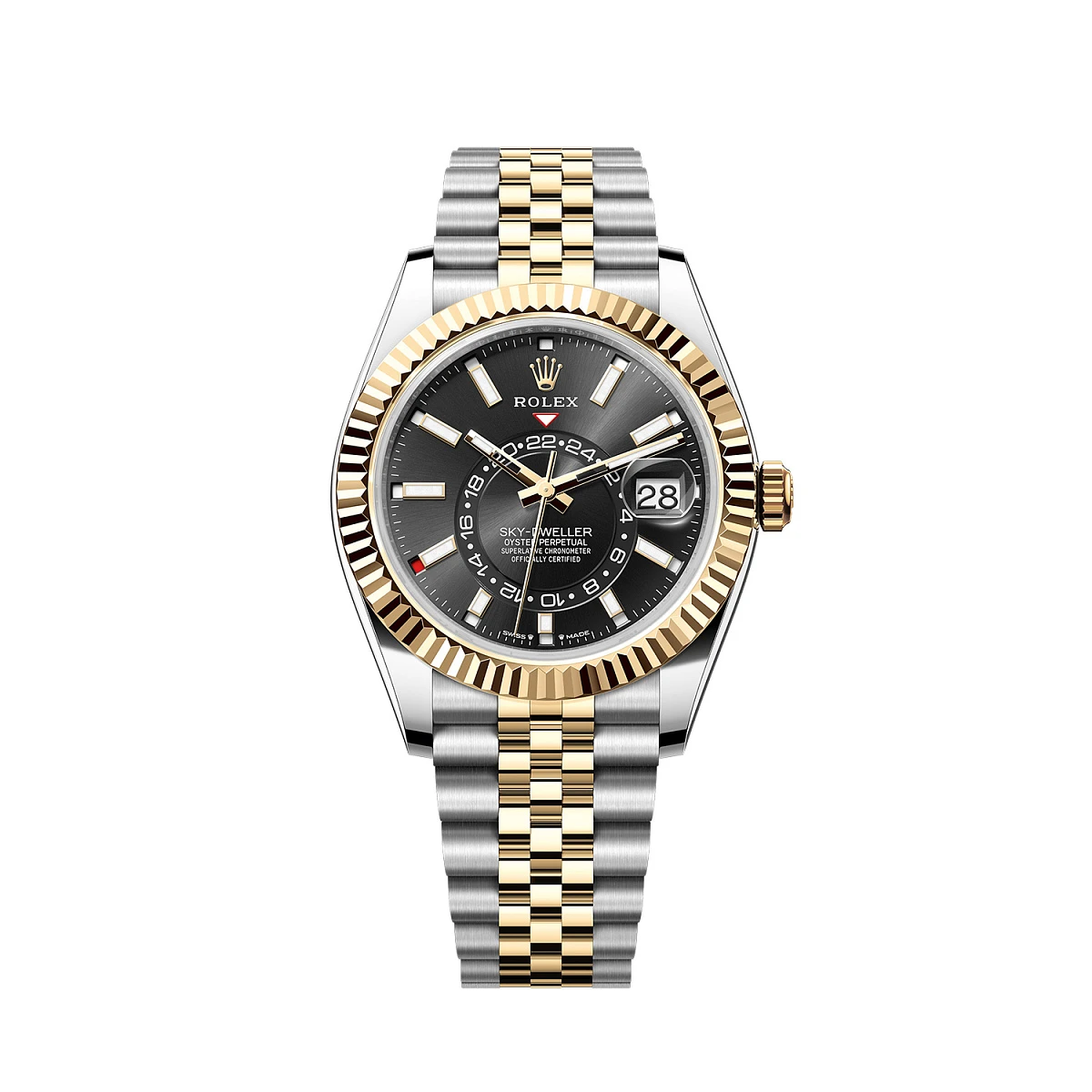 Купить копии элитных часов  Rolex Sky-Dweller 42mm Steel and Yellow Black Dial 336933: в наличии!