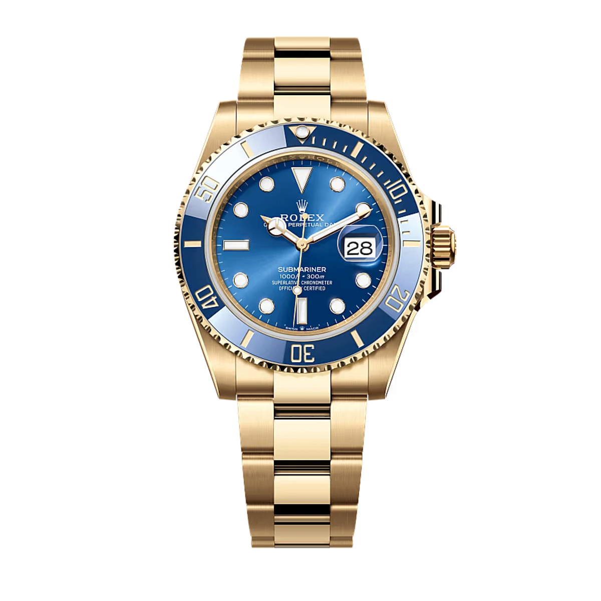 Купить копии элитных часов  Rolex Submariner 41 Yellow Gold Blue 126618LB: в наличии!