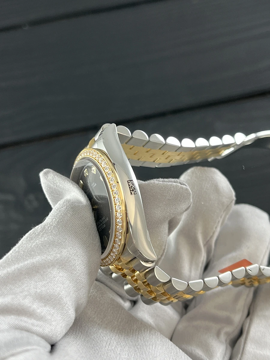 Купить копии элитных часов  Rolex Datejust 36mm Oystersteel Yellow Gold and Diamonds Black Dial 126283RBR: в наличии!