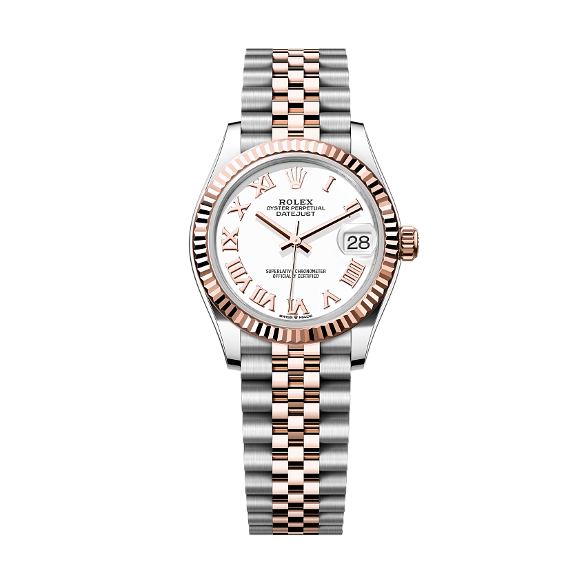 Datejust 31 Oystersteel and Everose gold Wimbledon white dial