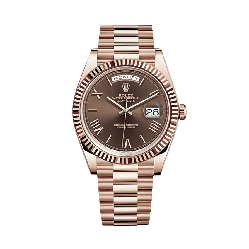 Day Date Rose Gold 40mm Chocolate Dial