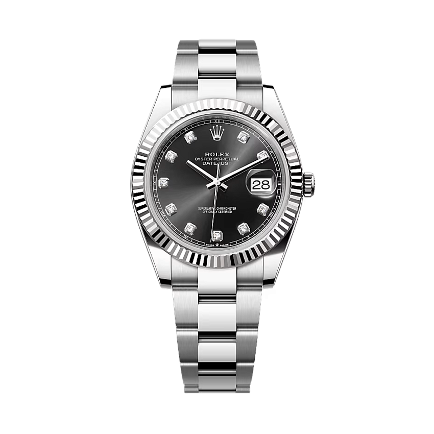 Datejust 41 Oyster Oystersteel diamonds black dial