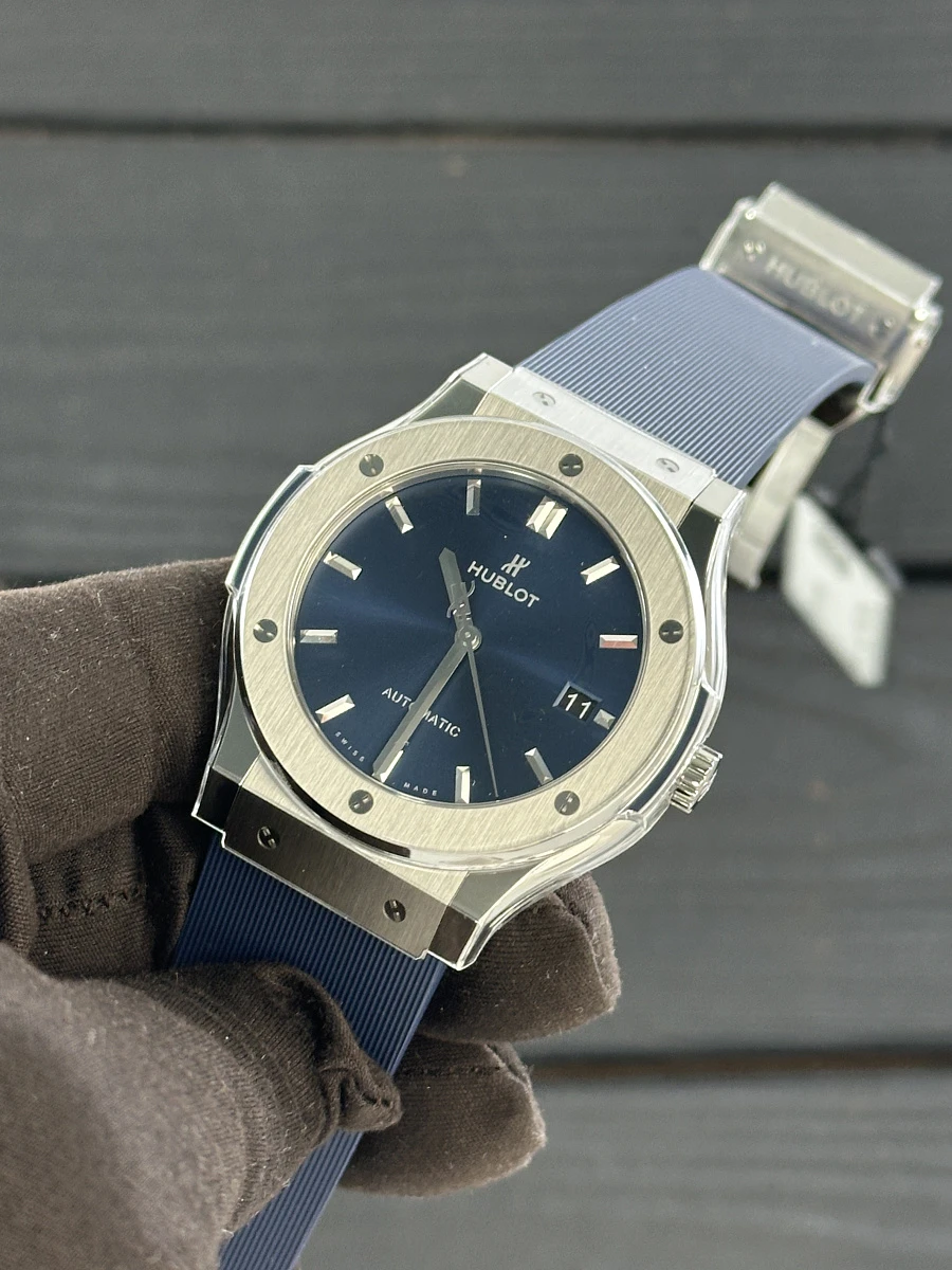 Купить копии элитных часов  Hublot Fusion 45mm Blue Titanium Rubber 511.nx.7170.rx: в наличии!