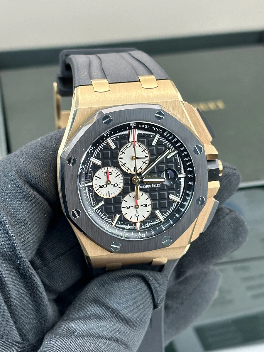 Купить копии элитных часов  Audemars Piguet Royal Oak Offshore Rose Gold 26400RO.OO.A002CA.01: в наличии!