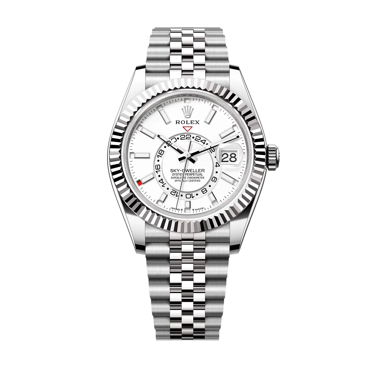 Купить копии элитных часов  Rolex "Oyster Perpetual Sky-Dweller" white dial 336934: в наличии!