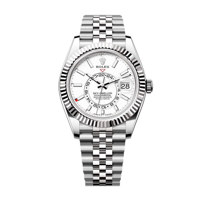 "Oyster Perpetual Sky-Dweller" white dial