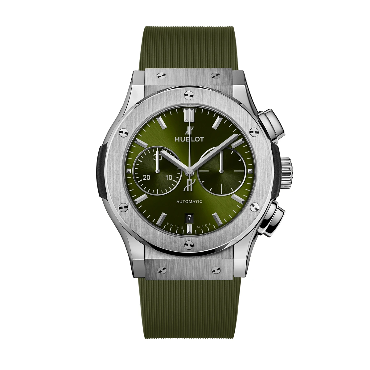 Купить копии элитных часов  Hublot Classic Fusion Chronograph Titanium Green 45 521.NX.8970.RX: в наличии!