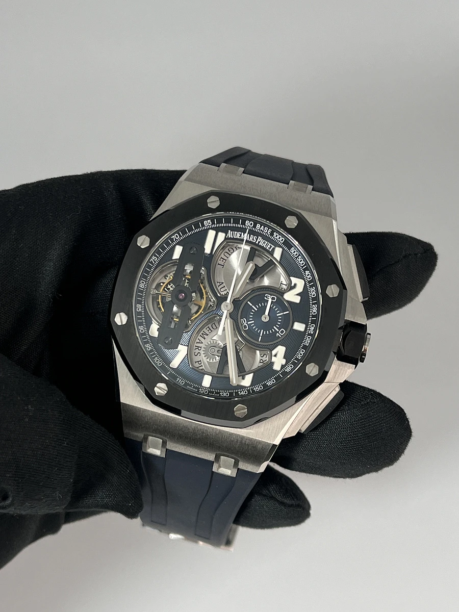 Купить копии элитных часов  Audemars Piguet Royal Oak Offshore 10 Days Tourbillon Chronograph Platinum 26388PO.OO.D027CA.01: в наличии!