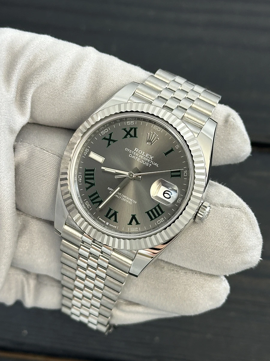 Купить копии элитных часов  Rolex Datejust 41mm Steel &amp; White Gold Wimbledon Dial 126334: в наличии!