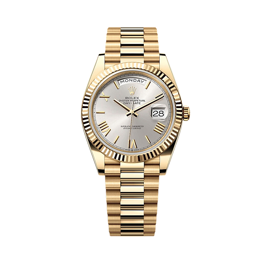 Day Date 40mm Yellow Gold Silver Dial