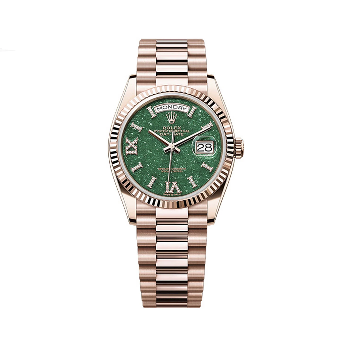 Купить копии элитных часов  Rolex Day-Date 36mm Everose Gold 128235-0068: в наличии!