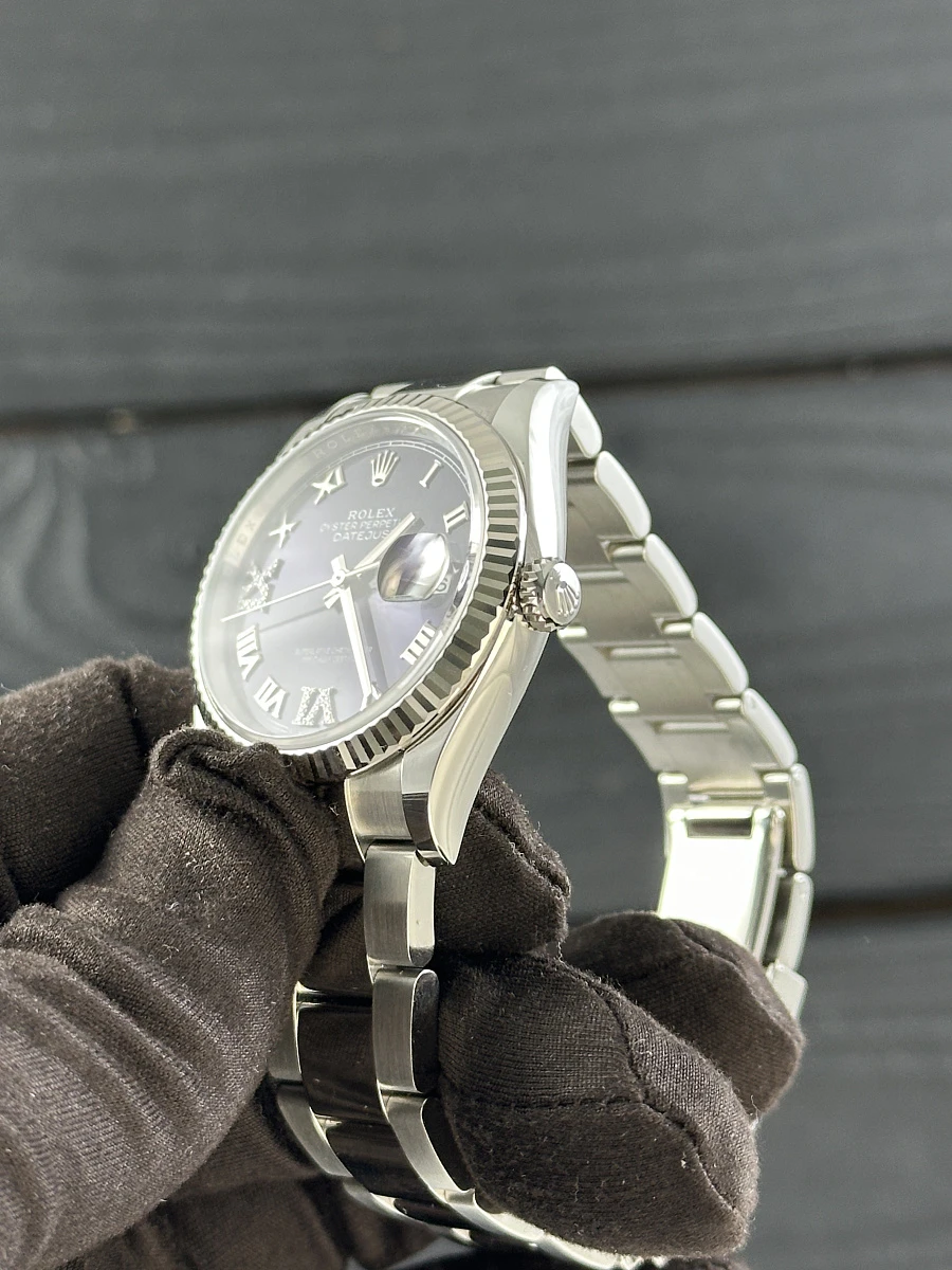 Купить копии элитных часов  Rolex Datejust 36mm Steel &amp; White Gold Purple Dial Oyster 126234: в наличии!