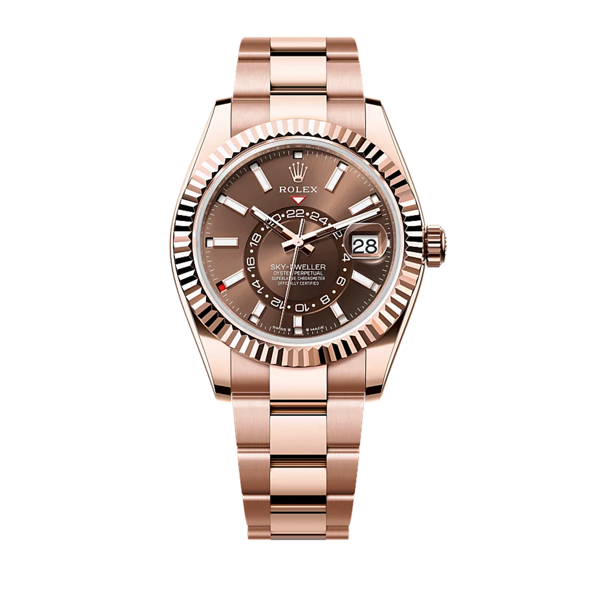 Купить копии элитных часов  Rolex Sky-Dweller Oyster 42 Everose gold 336935: в наличии!