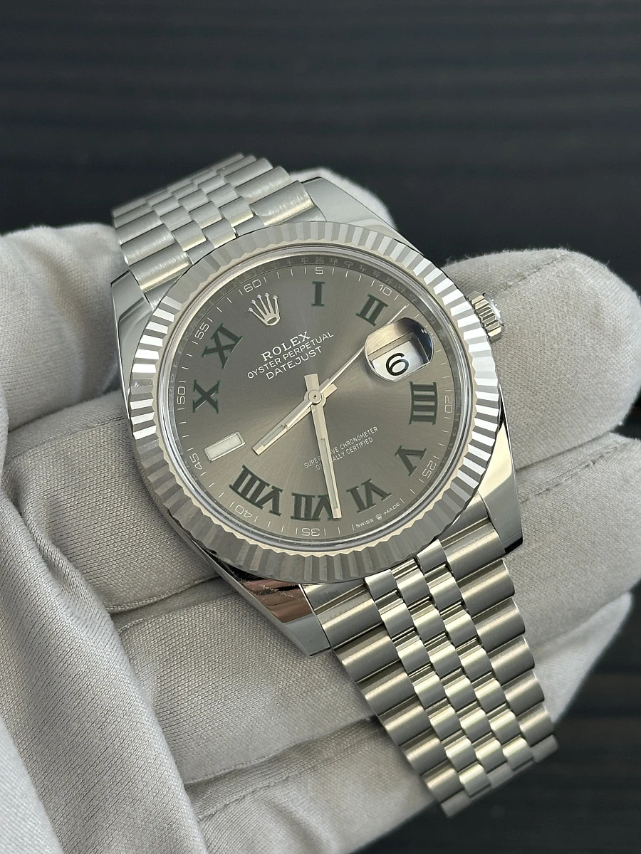 Купить копии элитных часов  Rolex Datejust 41mm Steel &amp; White Gold Wimbledon Dial 126334: в наличии!