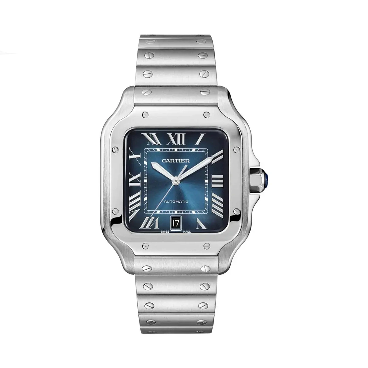 Купить копии элитных часов  Cartier Santos De Cartier Blue Dial WSSA0030 : в наличии!