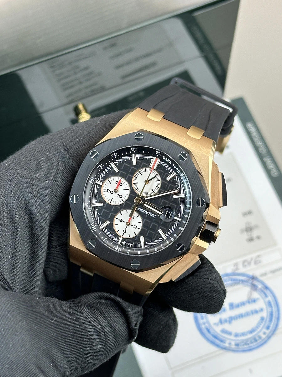 Купить копии элитных часов  Audemars Piguet Royal Oak Offshore Rose Gold 26400RO.OO.A002CA.01: в наличии!