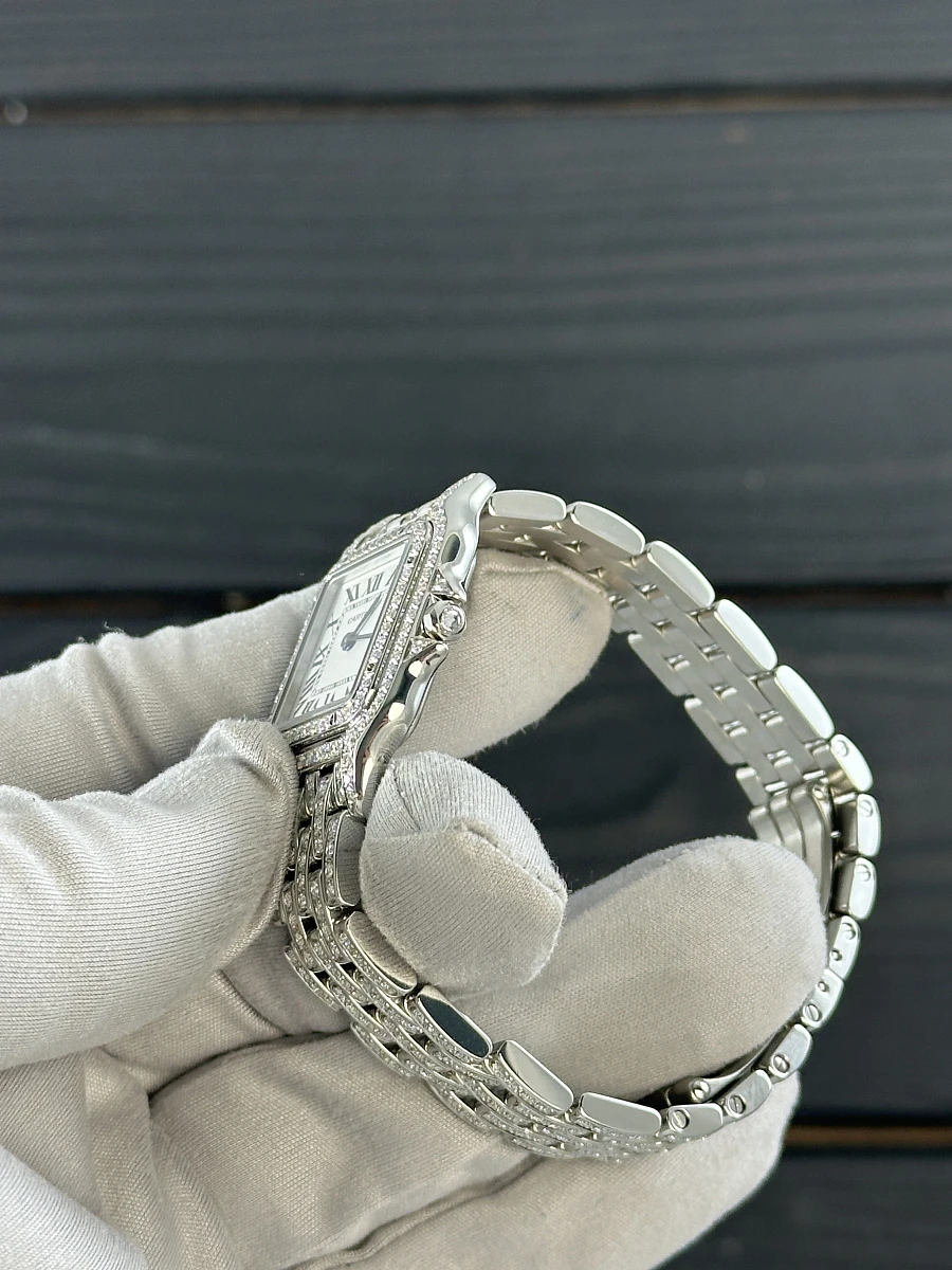 Купить копии элитных часов  Cartier Medium Panthere de Cartier Custom Diamonds Full Pave WSPN0007 FIX: в наличии!